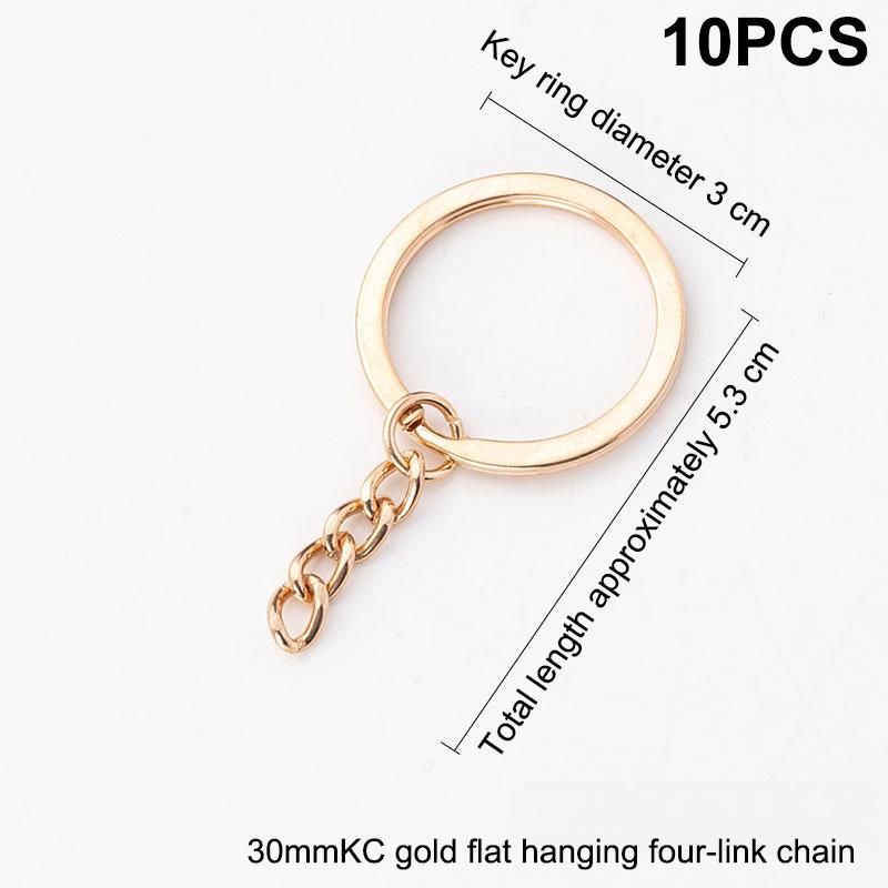 10/50Pcs Key Ring Chain Gold Color Silver Color 25/30Mm Round Split Metal Key Chain Diy Keychain Keyrings