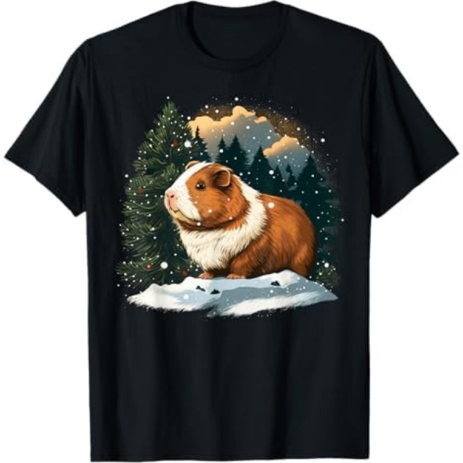 Xmas Guinea Pig Santa on Christmas Guinea Pig T-Shirt VCB1 Mens Womens Tank Top Sweatshirt Hoodie Black S