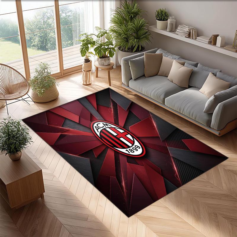 AC Mailand Bedruckter Flanell Teppich Rutschfest Weicher Polyester Boden Teppich Indoor Dekor Matte für Schlafzimmer Wohnzimmer Sofa Spielzimmer Heimdekoration