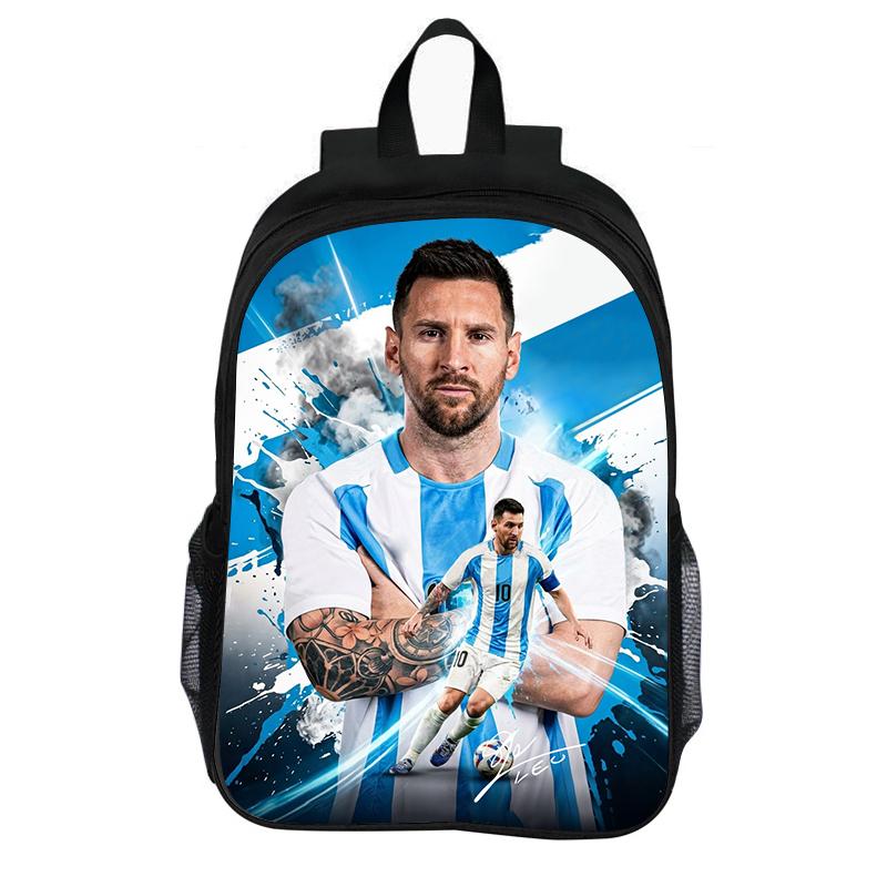 Zaino Scolastico M-Messi Stella del Calcio Rucksack Zainetto per Bambino Zaino Moda Zaino Sportivo Calcio Regalo per Bambini