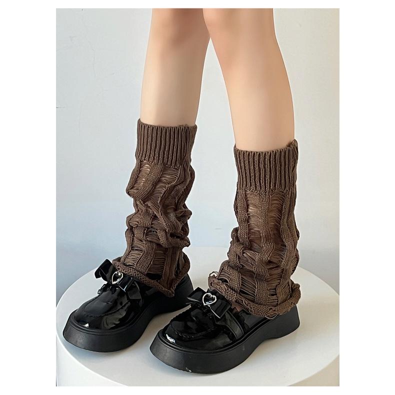 

Гетры с прорезями в стиле Y2k, белые махровые носки, женские гетры-трубы, носки до икры в стиле Jk, готические черные панк-манжеты для ботинок, носки-гольфы One Size