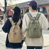Solid Color Pleated Backpack Men's Lightweight Travel Small Backpack Women's School Bag