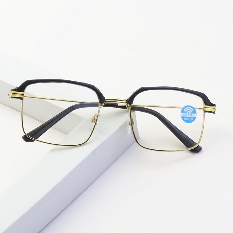 Half-Frame Eyebrow Glasses, The Same Metal Large-Frame Anti-Blue Light Glasses Frame For Men And Women, Can Be Equipped With Myopia Reading Glasses
