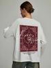Trendy 2025 Spring Mid-Length Retro Print Cotton Long-Sleeve T-Shirt