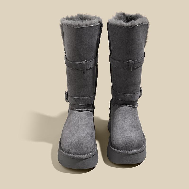 Fur Integrated Thick-soled Velvet Thickened Snow Boots Women's Winter Tall Tube Long Tube Warm Cotton Shoes
