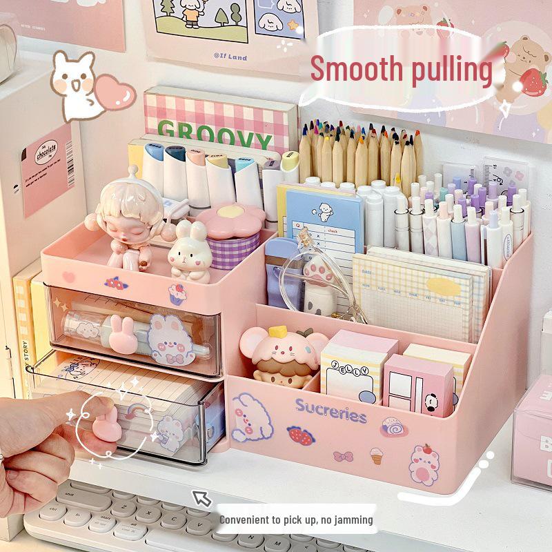 Transparent Rabbit Pattern Pen Holder & Desk Organizer