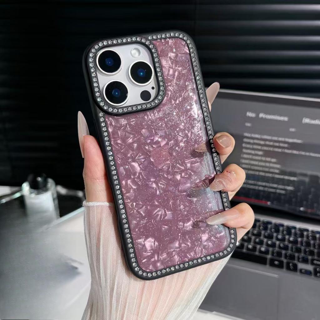Diamond Texture Suitable for IPhone16pro Mobile Phone Case Acrylic Two-in-one Apple 15/14 Protective Case