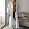 Men Cape Coat Solid Color Loose Fit Shirt Jacket Long Sleeve Soft Breathable Fabric Long Shirt Versatile Daily Wear