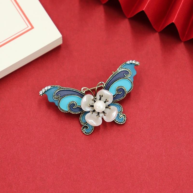 

Китайская ретро дворцовая эмаль зеленая брошь феникс бабочка женственность элегантная булавка ципао корсаж аксессуары
