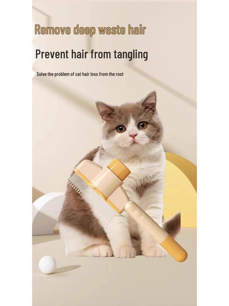 2025 Self-Cleaning Pet Comb: New Shedding & Detangling Rake with Dense Needles for Long Hair