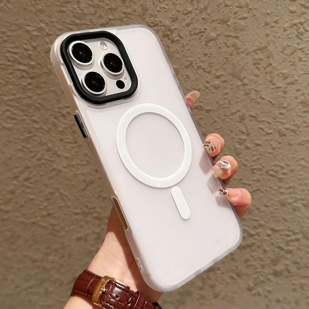 Skin Feel Scrub Suitable for IPhone 16 Magnetic Phone Case Apple 15promax Simple Transparent 14 Solid Color Anti Fall