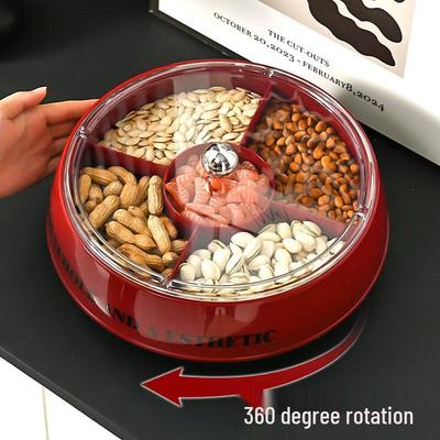 Light Luxury 360° Rotatable Divided Snack Tray