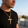 Women Necklace Jesus Pendant Men Cuban Chain Retro Stylish Religious