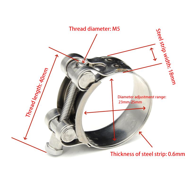 2Pcs Stainless Steel Strengthens European Style Hose Clamp Exhaust Circular Air Water Pipe Clip Sealing Welding Repair Tool