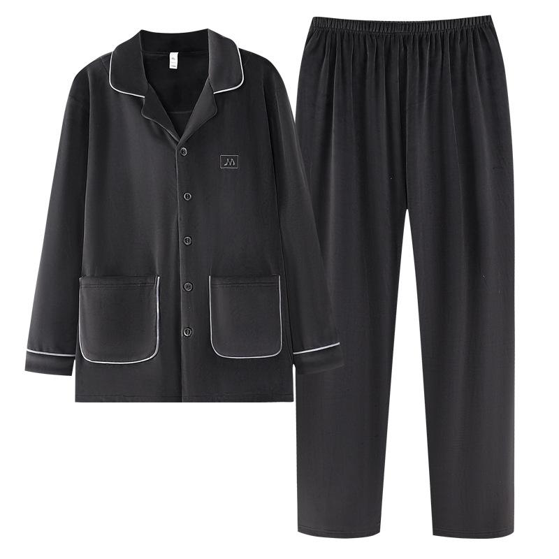 Pajamas Men'S Autumn And Winter Thickened Fleece Coral Fleece Men Can Wear Island Fleece Loungewear In Winter