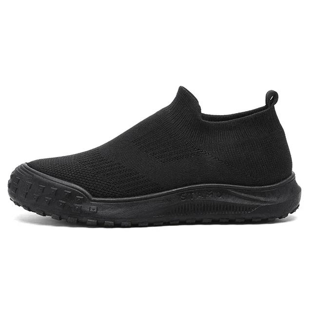 2024 New Men's Sneakers Breathable Lightweight Mens Casual Running Shoes Non Slip Mesh Men Socks Shoes Comfortable Lazy Sneakers
