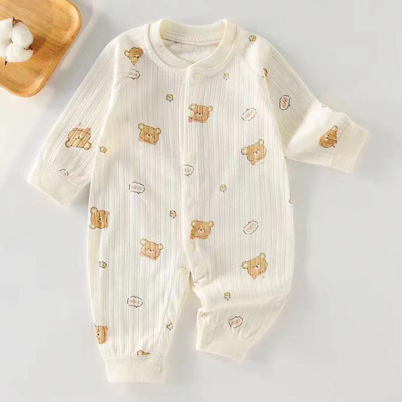 Pure Cotton Long Sleeve Baby Romper - Spring/Autumn Newborn Bodysuit & Boneless Pajamas