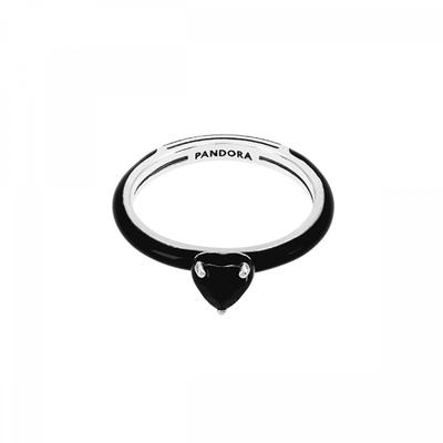 Pandora 193088c01 Pandora Me Black Shakra Heart Silver Ring