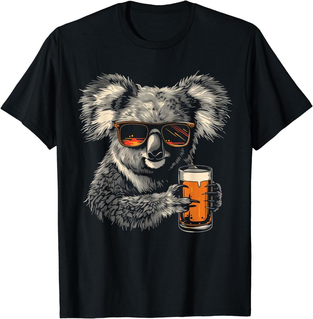 Funny Australia Party Koala Bear Tshirt For Unisex Wounisex Who Love Beers Cotton Short Sleeve For Party Outdoor