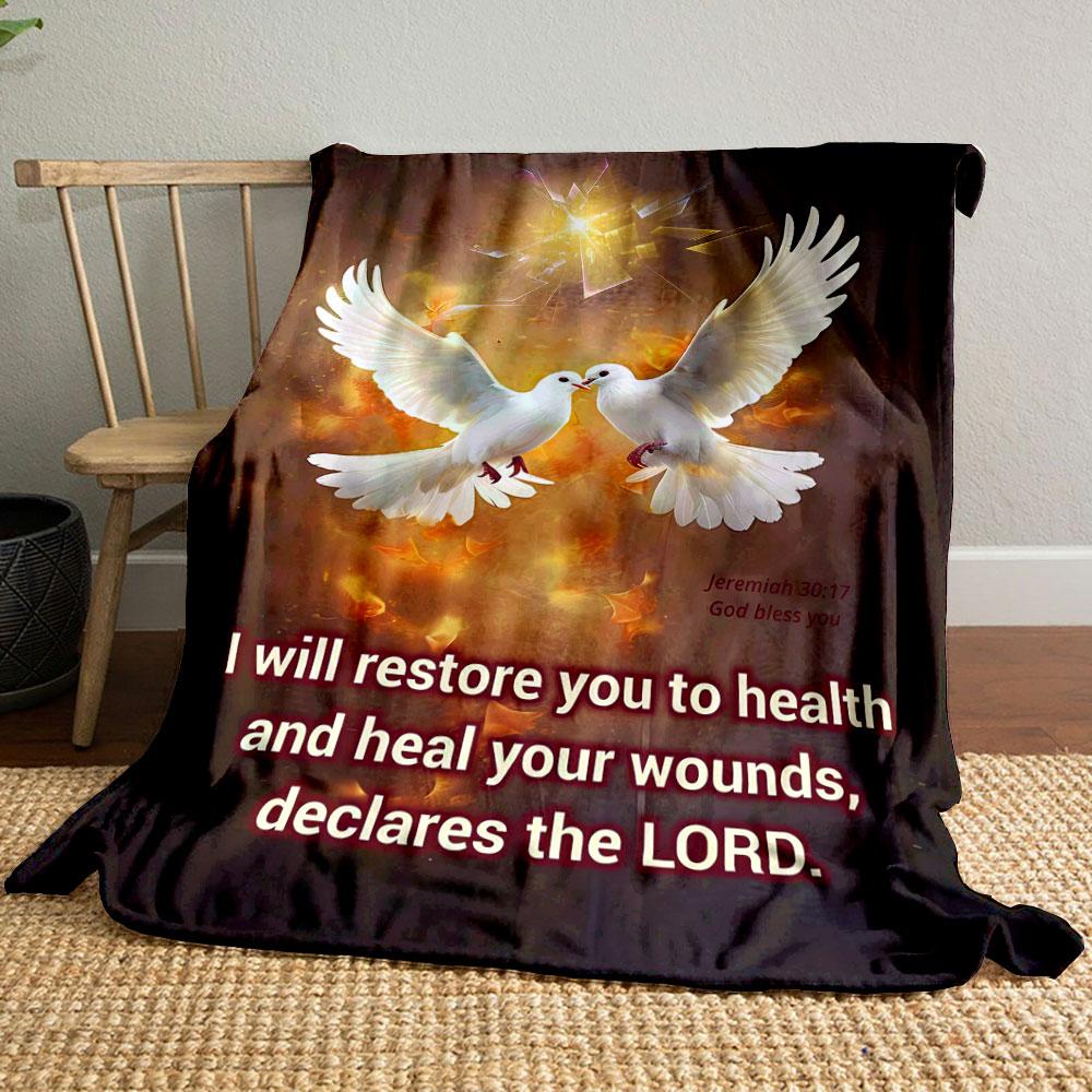 

Doves Bible Verse Warm Blanket Printed Blanket for Living Room Bed Couch lunch break Soft Cozy Blanket for Friend s festival Gift 80cm x 120cm