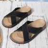 Summer Cross-belt Thick-soled Slope and Simple Outerwear Beach Flip-flops for Women
