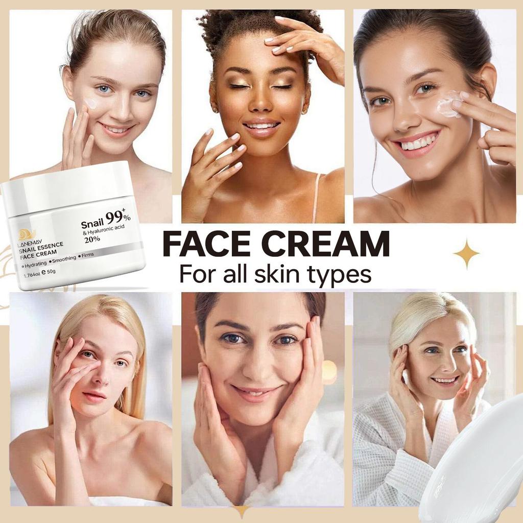 Snail Essence Face Cream-Hydrating & Smoothing The Skin-Firms Skin With Snail & Hyaluronic Acid-50g