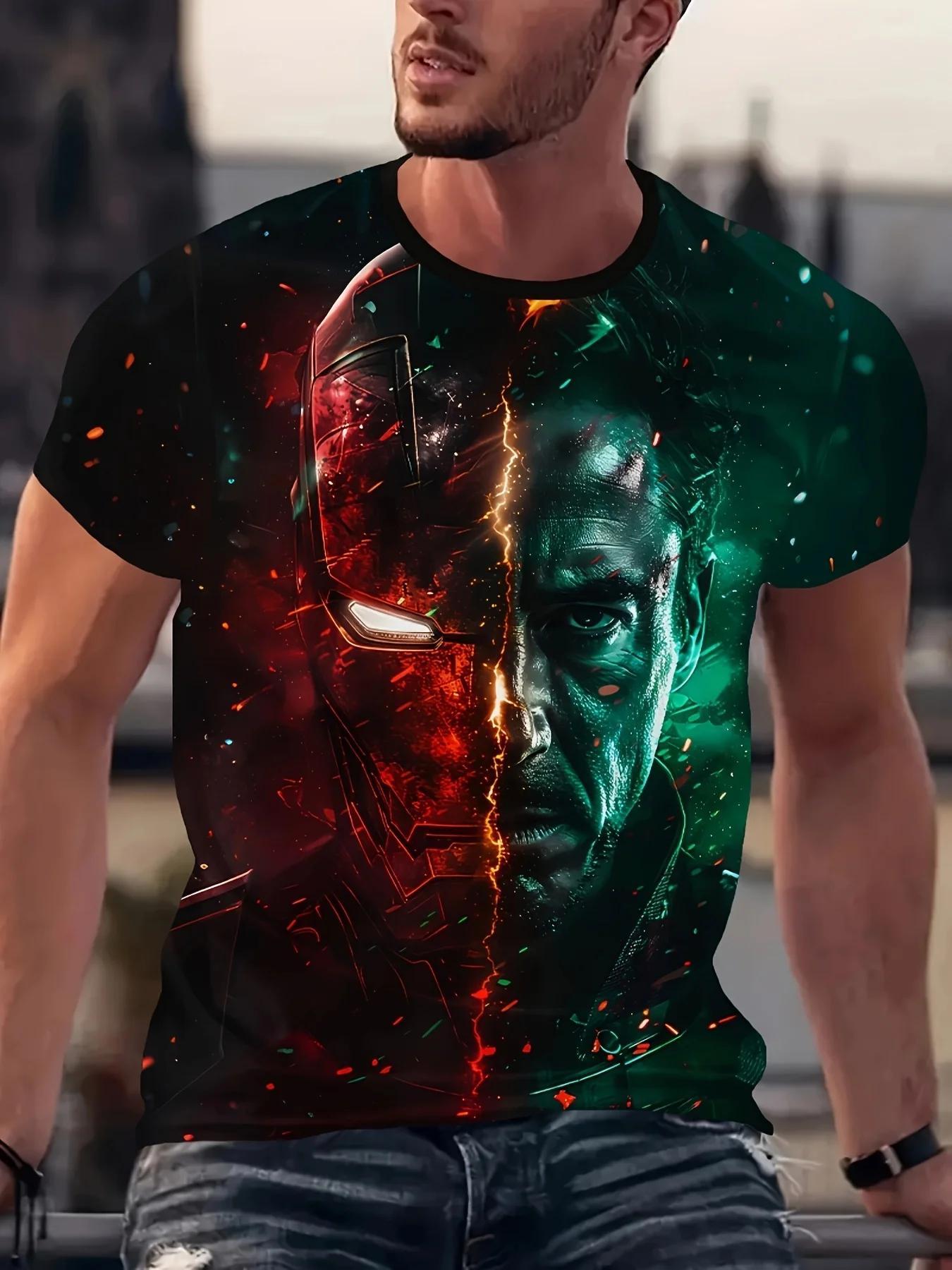 New Edition Marvel Iron Man Pattern Men s Summer Superhero Fan Clothing 3D Printed Superhero Anime T-Shirt XL