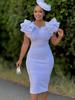 Perlenbesetztes Bodycon-Abendkleid mit Rüschenärmeln - Europäische & Amerikanische Sommermode