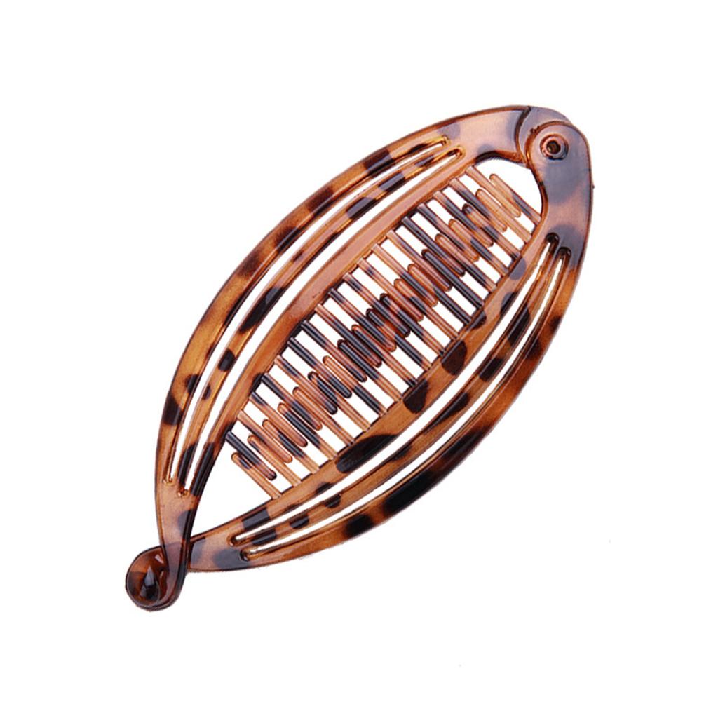 Ponytail Banana Clip Hair Clip Large Size Black Tortoiseshell Leopard Print PS Plastic Hairpin for Women Styling Accessories