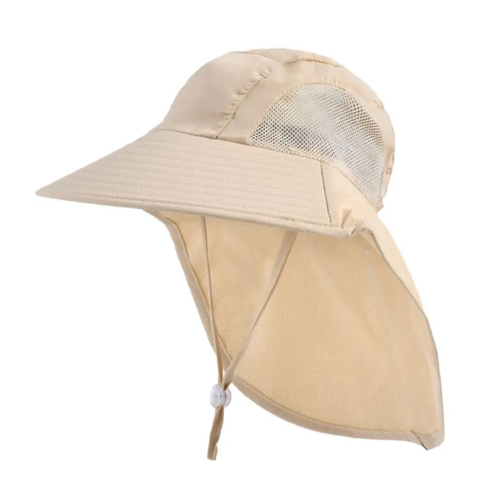 Adjustable Sun Hat Outdoor Beach Cap Boy Girl UV Protection Sun Hat Wide Brim Cap Children Bucket Hats Boy Girl Wide Brim Cap