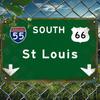 Vintage Route Autobahn St. Louis Metallblechschild Wanddekoration