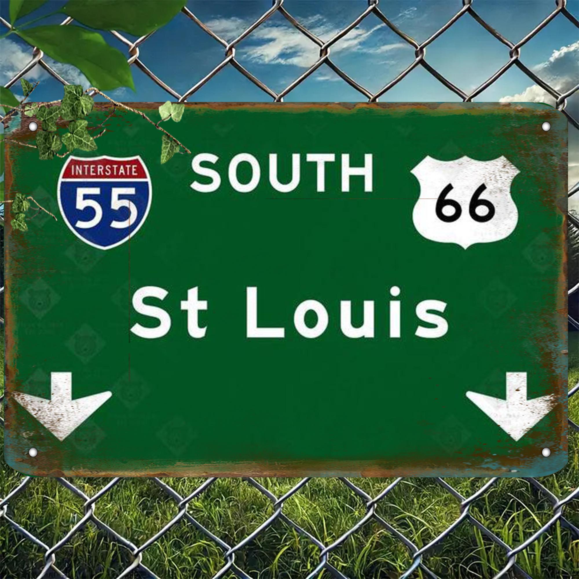 

Vintage Route Highway St Louis Metal Tin Sign Wall Decor 20x30cm（7.8x11.8inch）