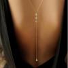 C163 Simple Diamond-Studded Backless Back Chain Necklace Body Chain Back Necklace Simple Women's Back Chain