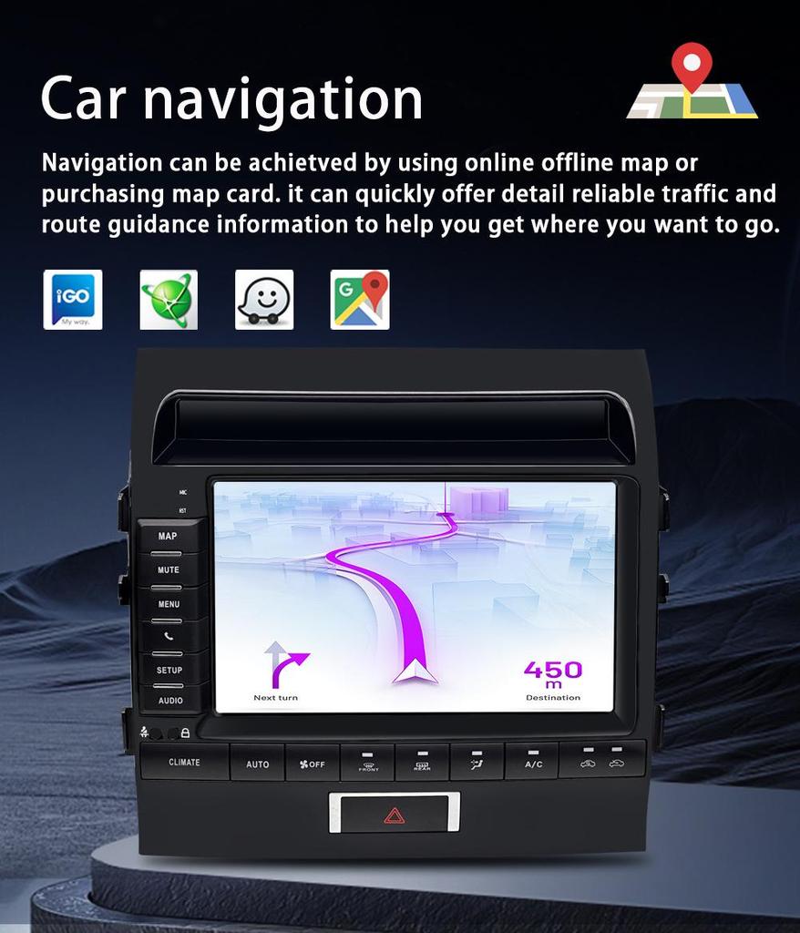 2007-2015 Toyota Land Cruiser Android Navigation MP5 Bluetooth WiFi Display
