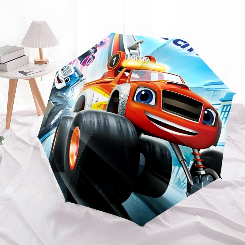 1pc Blaze and the Monster Machines Automatic Folding Umbrella, Portable Collapsible Design, Casual Outdoor Accessory L1127028