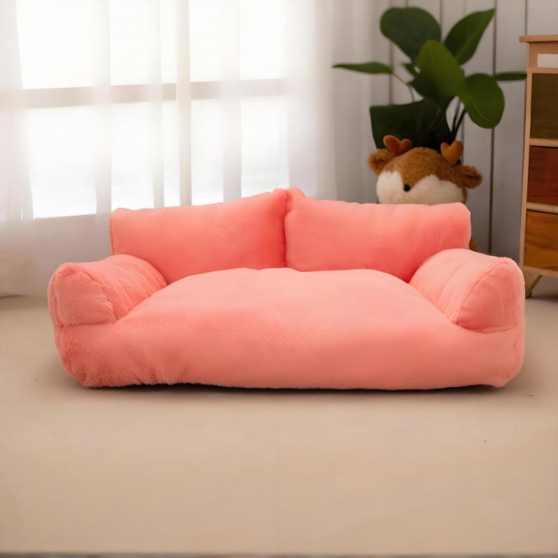 Winter Plush Sofa Pet Bed Thermal Insulation Cat Dog House Washable Removable Cover Wear Resistant Mat Durable Animal Cushion Comfortable Indoor Bed