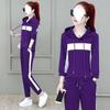 Early Autumn Casual Sports Suit for Women, Korean Style Loose Hooded Sweatshirt, Large Size Sportswear Two-piece Set