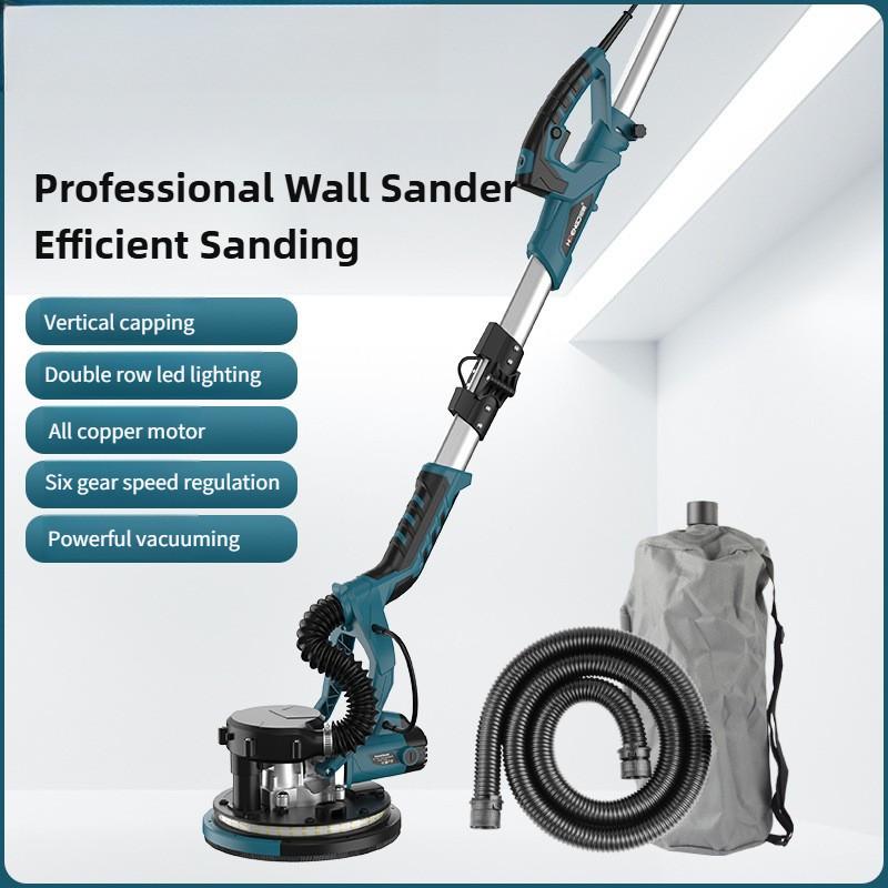 9-inch Self Suction Long Pole Wall Grinder Professional Efficient Dust-free Wall Putty Sander Foldable Wall Polishing Machine