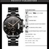 VA VA VOOM Stainless Steel Men Watches Luxury Top Brand Fashion Casual Dress Quartz Wristwatch Relogio Masculino Business Calendar Watches