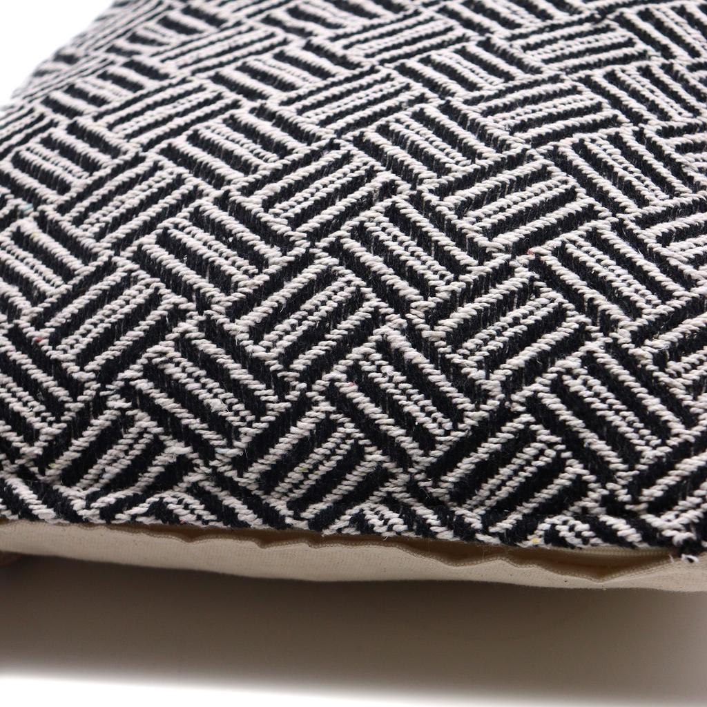 Cushion Cover Cotton Criss-Cross Black 40x40 Cm