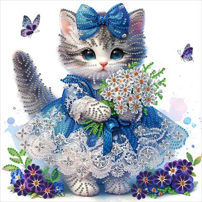 Kit fai da te per pittura a diamante 5D, animale, farfalla, coniglio, gatto, fai da te, parziale, speciale, a forma di trapano, fatto a mano, mosaico di diamanti, arte G