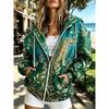 2026 Autumn/Winter New Style Women's Zippered Hooded Sweatshirt Versatile Fashionable Casual 3D Pattern Print