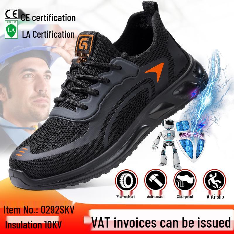 2025 Damen Atmungsaktive Isolierte Geruchshemmende Elektriker Schuhe mit Zehenschutzkappe aus Kunststoff, Anti-Quetsch- und Durchtrittsschutz