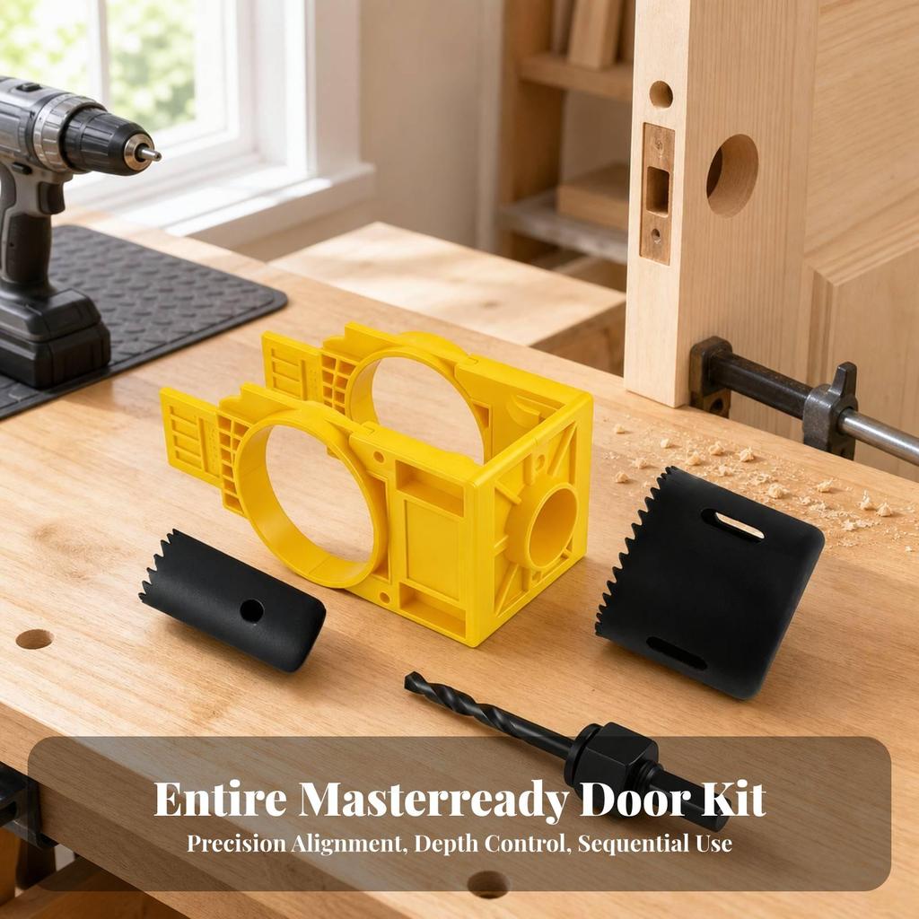 Door Lock Installation Kit DIY Hole Jig Compatible for Woodworkers