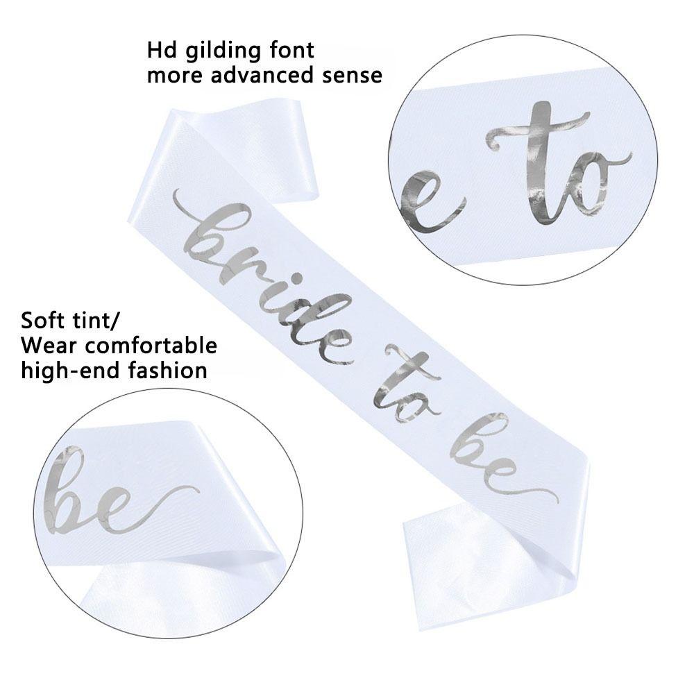 4Pcs/set Satin Sash Bachelorette Party Decor Veil Bridal Wedding Veil  Wedding Decor
