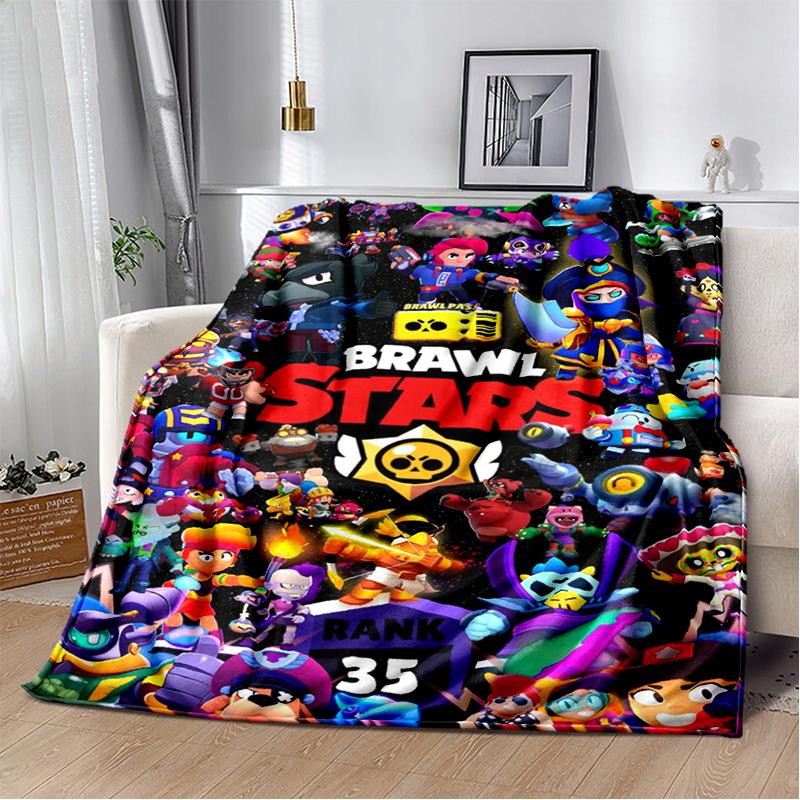 2025 New Style Brawlls  Cartoon Game Blanket,Soft Throw Blanket for Home Bedroom Bed Sofa Travel Picnic Cover Kid Gift