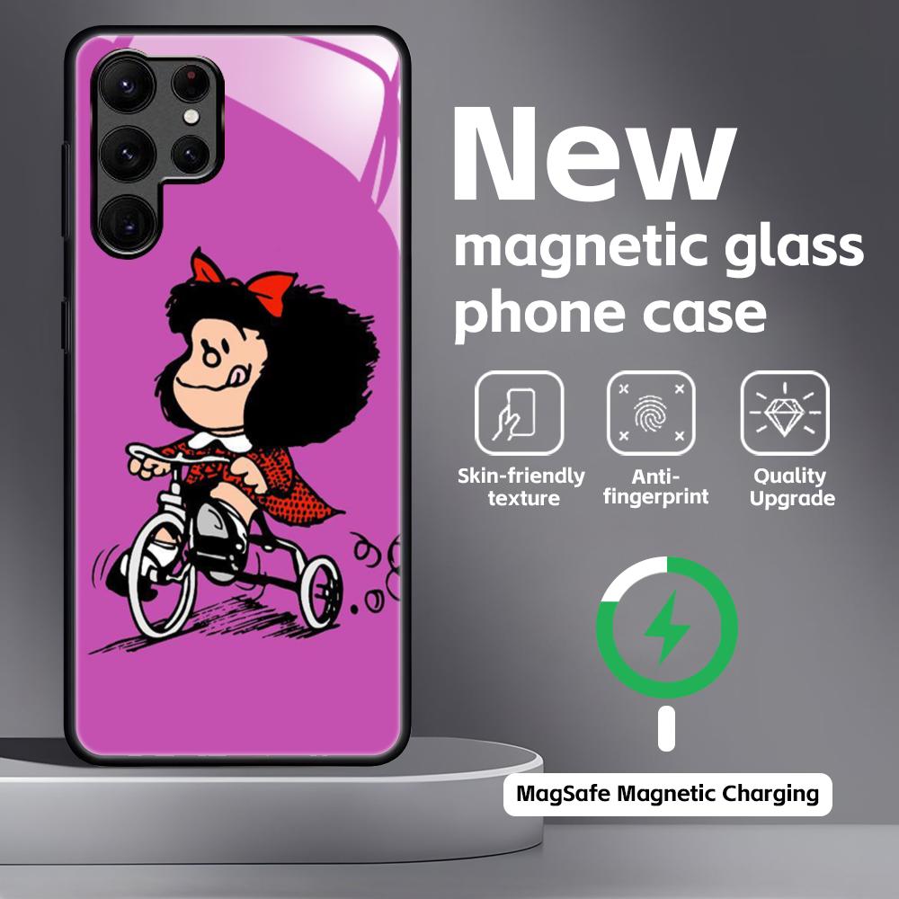MafaldaS anime siliconeS Phone Case For Samsung S25 S24 S23 S22 S21 S20 Plus Ultra Note20 Glass Magnetic Case