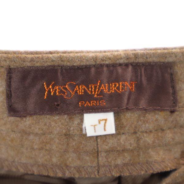 unused YVES SAINT LAURENT Sanyo Shokai Wool Long pants T7 Brown Women Used