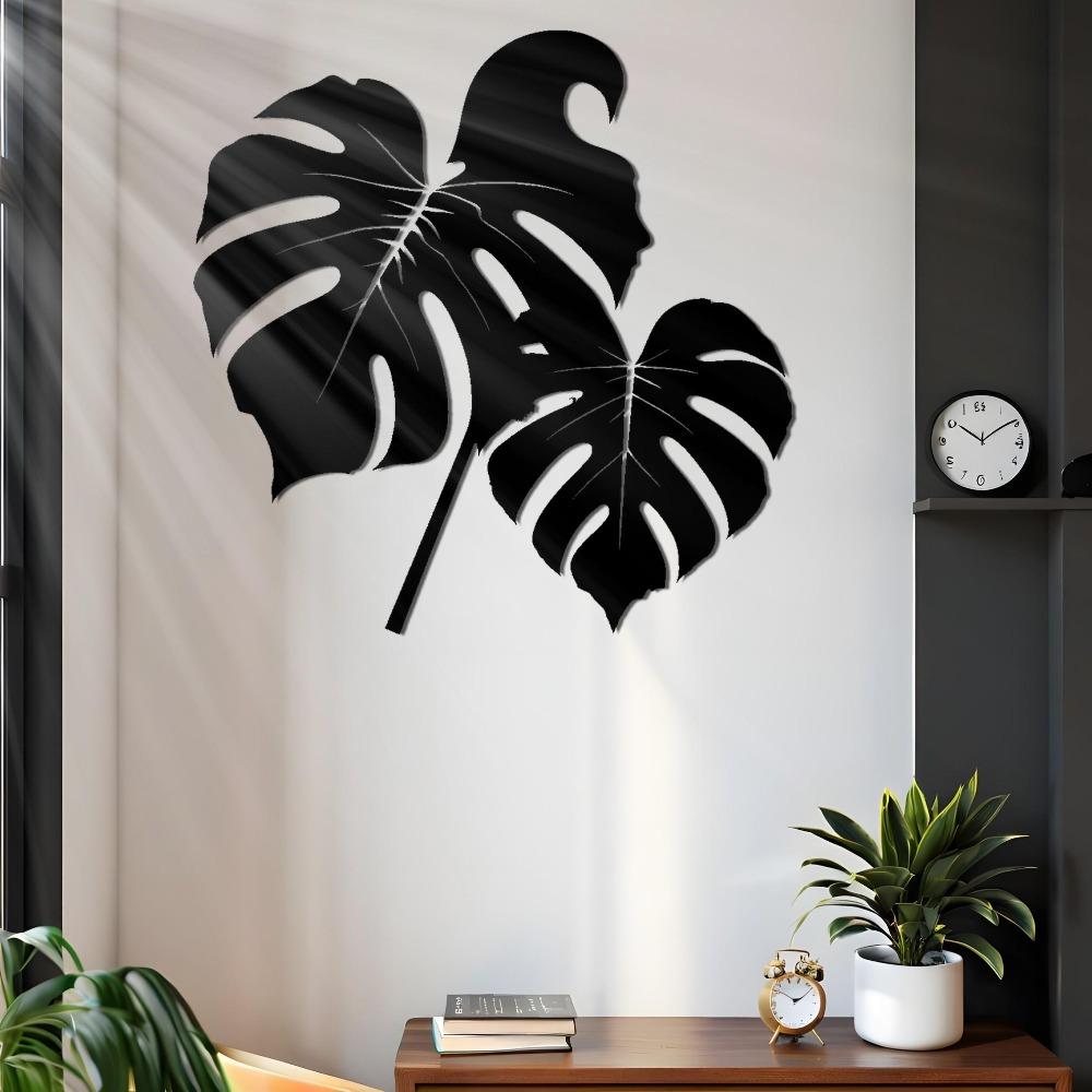 Modern Monstera Leaf Metal Wall Art Heavy Duty Iron Sculpture Home Office Balcony Decor
