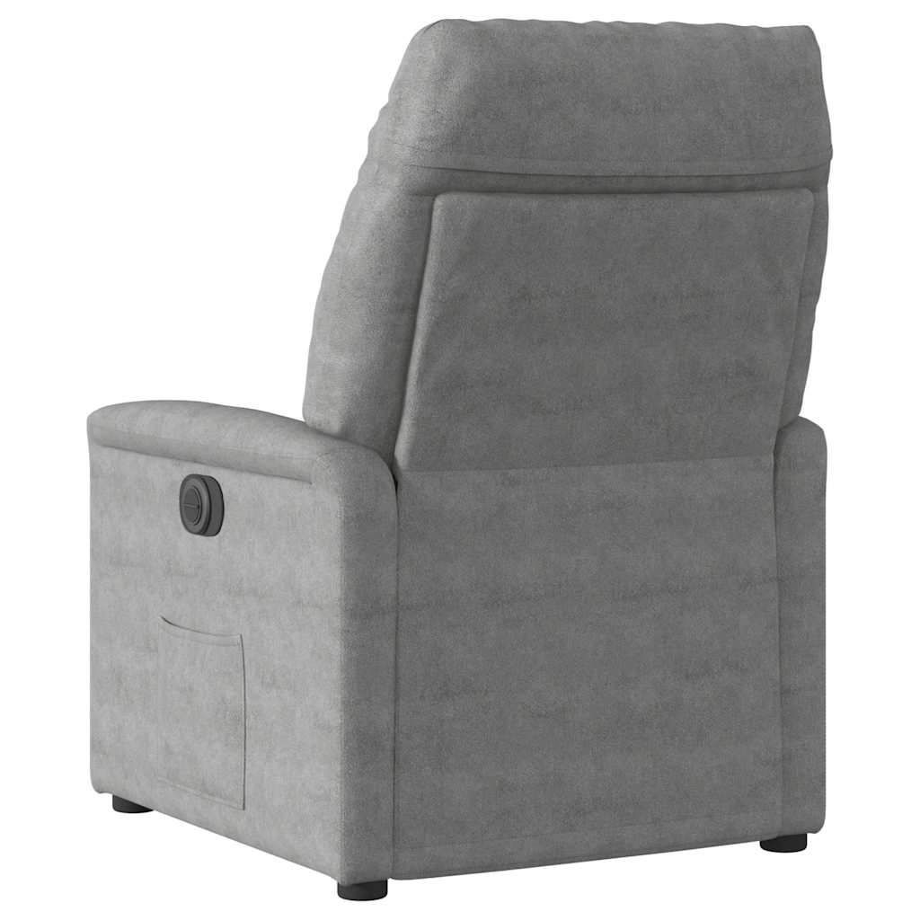 Recliner Chair with Electric Lift Assistance Dark Grey Microfiber Fabric